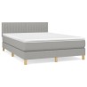 Boxspringbett mit Matratze Hellgrau 140x190 cm Stoff