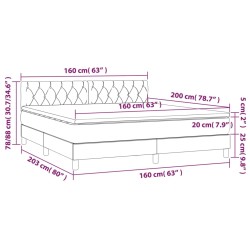 Boxspringbett mit Matratze Dunkelgrau 160x200 cm Stoff