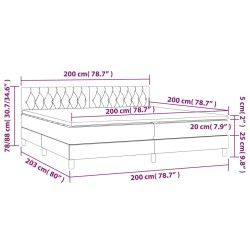 Boxspringbett mit Matratze Blau 200x200 cm Stoff