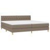 Boxspringbett mit Matratze & LED Taupe 200x200 cm Stoff