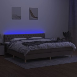 Boxspringbett mit Matratze & LED Taupe 200x200 cm Stoff