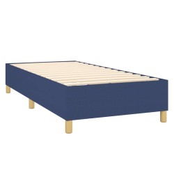 Boxspringbett mit Matratze & LED Blau 100x200 cm Stoff