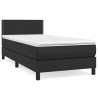 Boxspringbett mit Matratze Schwarz 80x200 cm Kunstleder