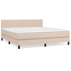 Boxspringbett Matratze Cappuccino-Braun 180x200 cm Kunstleder