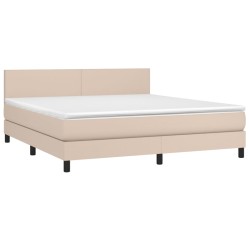 Boxspringbett Matratze Cappuccino-Braun 180x200 cm Kunstleder