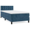 Boxspringbett mit Matratze Dunkelblau 100x200 cm Samt