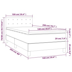 Boxspringbett mit Matratze Dunkelblau 100x200 cm Samt