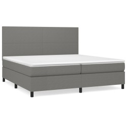 Boxspringbett mit Matratze Dunkelgrau 200x200 cm Stoff