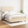 Boxspringbett mit Matratze Creme 140x200 cm Stoff