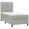 Boxspringbett mit Matratze Hellgrau 90x200 cm Stoff