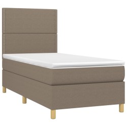 Boxspringbett mit Matratze Taupe 90x200 cm Stoff