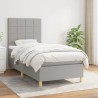 Boxspringbett mit Matratze Hellgrau 90x190 cm Stoff