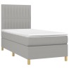 Boxspringbett mit Matratze Hellgrau 80x200 cm Stoff