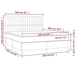 Boxspringbett mit Matratze Blau 160x200 cm Stoff