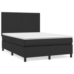 Boxspringbett mit Matratze Schwarz 140x190 cm Kunstleder