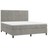 Boxspringbett mit Matratze Hellgrau 160x200 cm Samt