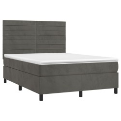 Boxspringbett mit Matratze Dunkelgrau 140x200 cm Samt