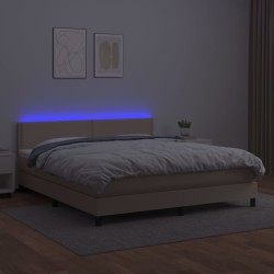 Boxspringbett mit Matratze & LED Cappuccino-Braun 160x200cm