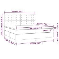 Boxspringbett mit Matratze Schwarz 200x200 cm Samt