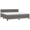 Boxspringbett mit Matratze & LED Grau 200x200 cm Kunstleder