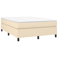 Boxspringbett mit Matratze Creme 140x200 cm Stoff