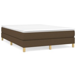 Boxspringbett mit Matratze Dunkelbraun 140x190 cm Stoff