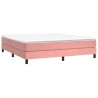 Boxspringbett mit Matratze Rosa 160x200 cm Samt