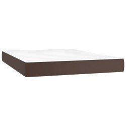 Boxspringbett mit Matratze Braun 160x200 cm Kunstleder