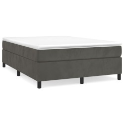 Boxspringbett mit Matratze Dunkelgrau 140x190 cm Samt