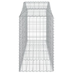 Gabionen mit Hochbogen 15 Stk. 200x50x80/100cm Verzinktes Eisen