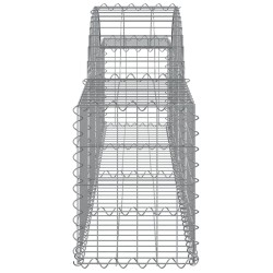 Gabionen mit Hochbogen 30 Stk. 200x30x40/60 cm Verzinktes Eisen