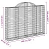 Gabionen mit Hochbogen 4 Stk. 200x30x140/160cm Verzinktes Eisen