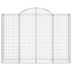 Gabionen mit Hochbogen 2 Stk. 200x50x140/160cm Verzinktes Eisen