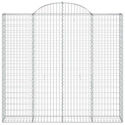 Gabionen mit Hochbogen 3 Stk. 200x50x180/200cm Verzinktes Eisen