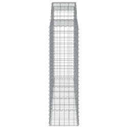 Gabionen mit Hochbogen 14Stk. 200x50x140/160cm Verzinktes Eisen