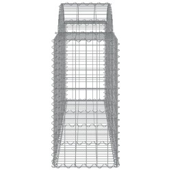 Gabionen mit Hochbogen 11 Stk. 200x50x80/100cm Verzinktes Eisen