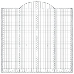 Gabionen mit Hochbogen 9 Stk. 200x50x180/200cm Verzinktes Eisen