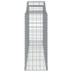 Gabionen mit Hochbogen 3 Stk. 300x50x120/140cm Verzinktes Eisen