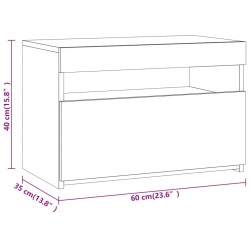 Nachttisch mit LED-Leuchten Grau Sonoma 60x35x40 cm