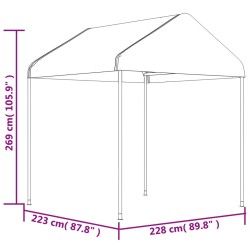 Pavillon mit Dach Weiß 17,84x2,28x2,69 m Polyethylen