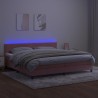 Boxspringbett mit Matratze & LED Rosa 200x200 cm Samt