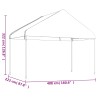 Pavillon mit Dach Weiß 20,07x4,08x3,22 m Polyethylen