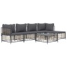 6-tlg. Garten-Lounge-Set mit Kissen Anthrazit Poly Rattan