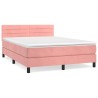 Boxspringbett mit Matratze Rosa 140x200 cm Samt