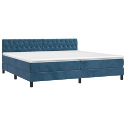 Boxspringbett mit Matratze & LED Dunkelblau 200x200 cm Samt