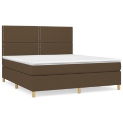 Boxspringbett mit Matratze Dunkelbraun 180x200 cm Stoff