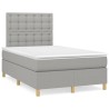 Boxspringbett mit Matratze Hellgrau 120x200 cm Stoff