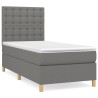 Boxspringbett mit Matratze Dunkelgrau 100x200 cm Stoff