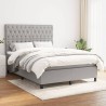 Boxspringbett mit Matratze Hellgrau 140x190 cm Stoff