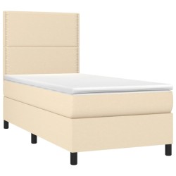 Boxspringbett mit Matratze Creme 80x200 cm Stoff